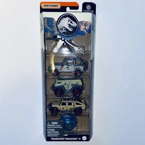 Matchbox 2024 5 Pack JURASSIC WORLD Transport Trackers II Mattel - Picture 1 of 2