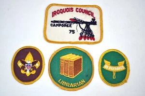 70er Jahre Pfadfinder Aufnäher Bibliothekar - Abzeichen - vorbereitet sein - Irokesen Camporee - Bild 1 von 4