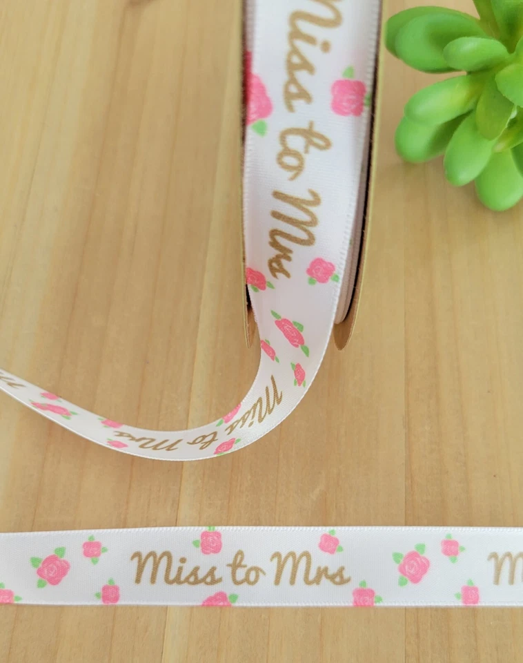 5/8" (1 YD) Bride Satin Ribbon Wedding Bachelorette Party Lanyard Miss to Mrs - Image 1 of 1