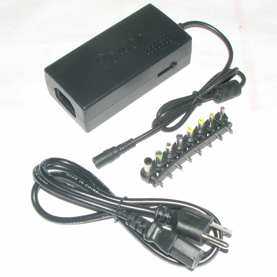Universal Laptop Car and Airplane AC DC Adaptor 12V-24V 4-4.5A output multi plug - Image 1 of 4