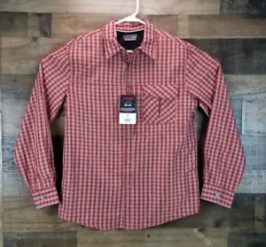 NWT Wrangler Outdoor Mens Red Medium Vented Shirt UV Protection Button Up L/S - Picture 1 of 10