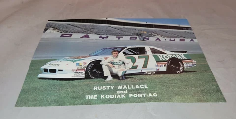 Vintage Rusty Wallace And The Kodiak Pontiac Large Oversized Postcard Cover