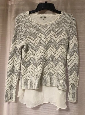 Usado en Excelente Condición Pullover Cuello Redondo Forrado Tejido L/S Elástico Ligero Suéter Talla XL Foto 1 de 4