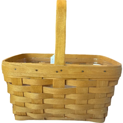 1997 Longaberger Handwoven Single handle Basket vintage 11" market w/protector Cover