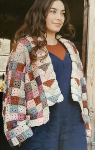 Ladies Dk Patchwork Cardigan Crochet Pattern. Used - Picture 1 of 3