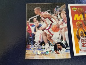 Kenny Anderson Shawn Bradley Background 1995-96 STADIUM CLUB SPIKE SAYS OVERSIZE