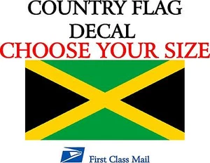 BANDERA DEL PAÍS JAMAICANO, PEGATINA, CALCOMANÍA, VINILO DE 5 AÑOS, BANDERA DEL ESTADO - Imagen 1 de 2