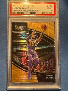 07/13 PSA 9 LeBron James 2018 Panini Select #215 Neon Orange Pulsar Lakers - Picture 1 of 2
