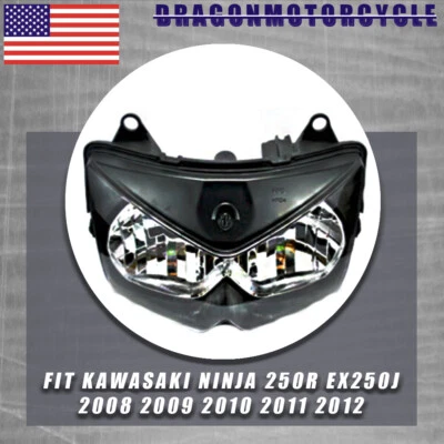 conjunto de farol compatível com kawasaki NINJA 250R EX250J 2008 2009 2010 2011 2012 - Imagem 1 de 4