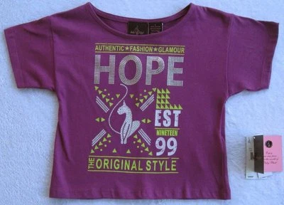 Blusa de manga curta nova com etiquetas Baby PHAT meninas roxa e verde limão (tamanho 4) NOVA - Imagem 1 de 3