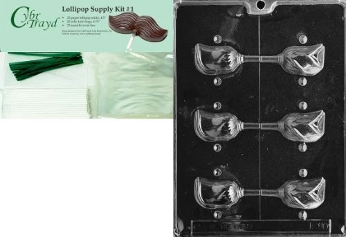 Molde de chocolate con piruleta CybrTrayd 45StK25GR-F080 rosa hueca flores de piruleta Foto 1 de 1