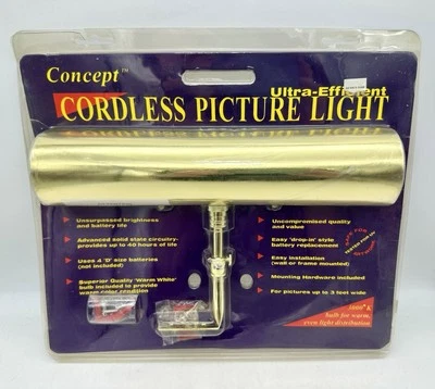 Ultra-Efficient Concept Lighting Cordless Picture Light to 40 Hrs Brass 11.5" - Image 1 of 4