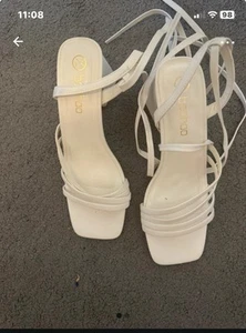 Ladies Chunky Heel Tie Up Sandals - Picture 1 of 2
