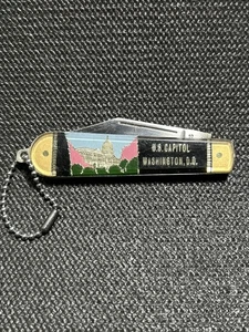 Vintage US Hauptstadt Washington DC Souvenir Taschenmesser Japan Einzelklinge Schlüsselanhänger - Bild 1 von 7