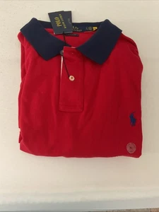 Polo Ralph Lauren Classic Fit Mesh Polo Shirt, Red/Navy, XL - Picture 1 of 1