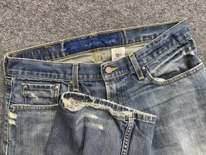 Vintage Levis 527 Jeans Men 34x34 Blue Low Boot Cut Medium Wash Distressed Y2K - Picture 1 of 11