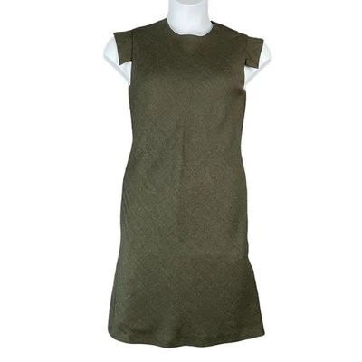 Vestido Ellen Tracy Mujer 4 Verde Lana Profesional Mínimo Trabajo Carrera Oficina Foto 1 de 4