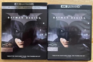 BATMAN BEGINS 4K ULTRA HD + BLU RAY 3 DISC SET WITH RARE OOP  SLIPCOVER SLEEVE - Picture 1 of 4