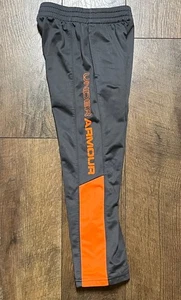 Under Armour Boys SweatPants Sz Youth 6 Grey Orange Back To School Pants - Picture 1 of 5