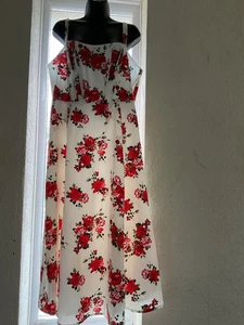Nuevo Vestido Patinador Midi Corsé Floral Algodón Puro Colección Talla 16 - Imagen 1 de 19