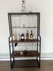 Wooden  Bar Cabinet Wine Liquor Open Storage Rack Kitchen Pantry Organizer