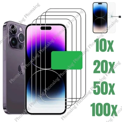 Lot Tempered Glass Screen Protector For iPhone 15 14 13 12 11 Pro Max XS X 8 7 6 - Image 1 of 4