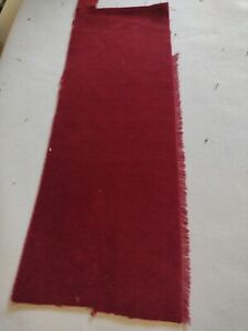 Tkanina rzemieślnicza vintage aksamit stare wino czerwone 31 cm x 11 cm + bit