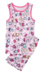 NWT Gymboree True Blue Summer Girls Shark Ballerina Summer Pjs Size 3 - Picture 1 of 1