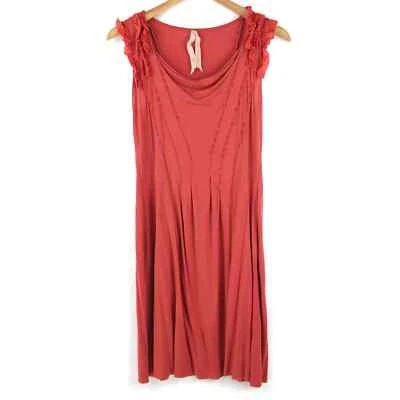 Bailey 44 Womens Orange Ruffle Dress Sleeveless Jersey Knee Length Small - Image 1 of 4