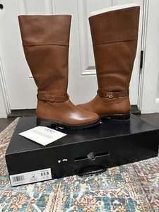 Ralph Lauren Womens Everly Riding Boots Deep Saddle Tan Size 8.5 - Picture 1 of 4