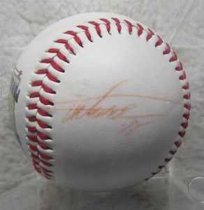 SAN DIEGO PADRES UNREADABLE SIGNATURE SIGNED BASEBALL 1999 - Picture 1 of 2
