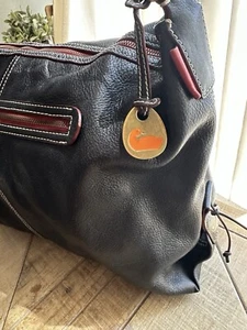 Dooney & Bourke Blk Leather Hobo Bag Pre Loved - Picture 1 of 23