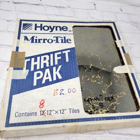 Hoyne Vintage Mirror Tiles Gold Vein 12x12 Glass Glas Box Of 8 New Cover