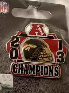 PIN DENVER BRONCOS AFC CAMPEONES 2013 SUPER BOWL XLVIII NYC NFL FÚTBOL AMERICANO - Imagen 1 de 2