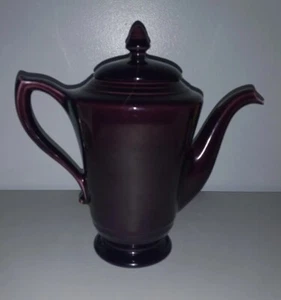 RARE Franciscan Pottery Montecito Gloss Demi Coffee Tea Pot egg plant purple - Picture 1 of 8