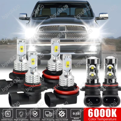 For Dodge RAM 1500 2500 3500 4500 2013 2014 2015 LED Headlight & Fog Light Bulbs - Image 1 of 4