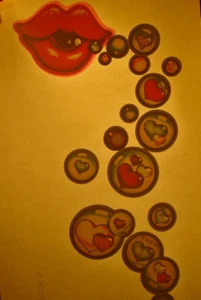 LOVE BUBBLES 1970's VINTAGE HEADSHOP IRON ON TRANSFER -NICE, B-25 - Picture 1 of 2