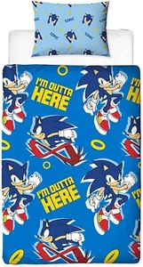 Sonic The hedgehog Single Duvet Cover Reversible Bedding Set - Picture 1 of 3