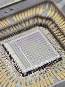 Texas Instruments Sperry Unisys White Gold Ceramic IC CPU Science Fun Art Scrap - Picture 1 of 5