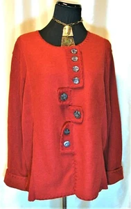 EUC Beyond Threads Peru 1x Plus Alpaka Wolle rot Strick Knopf Cardigan Pullover - Bild 1 von 4