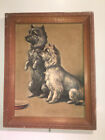 Dogs Begging Print Embossed in Relief 3D Effect Image