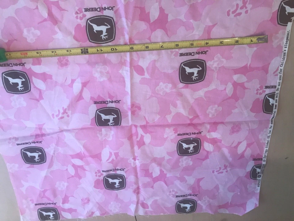 Tela de algodón rosa camuflaje floral tractor John Deere vintage FQ Foto 1 de 1