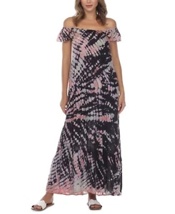 Traje de baño para mujer Raviya Tie-Dye Maxi negro talla 1X (975) - Imagen 1 de 3