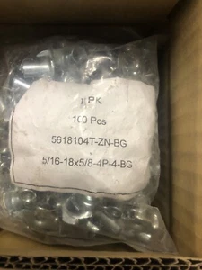 (Cantidad 10) Tuerca en T de 4 clavijas 5/16"-18 x 5/8" (tuerca de entrada) enchapada en zinc - Imagen 1 de 5
