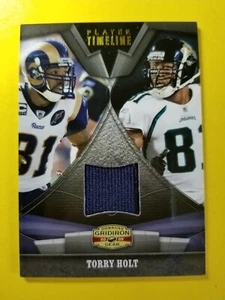 CAMISETA USADA DE JUEGO DE LÍNEA DE TIEMPO DE JUEGO TORRY HOLT 195/250 PARA JUGADORES #18 RAMS 2009 GRIDRIRON GEAR - Imagen 1 de 3