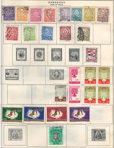 PARAGUAY 1946-55 Very Fine Mint & Used Stamps Hinged on list:  2 side - Picture 1 of 2