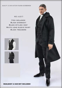 1/6 Scale British Detective Long Coat  Agent Suit Model for 12" Male