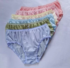 ุ6 Bikini Panties Colorful Women Nylon Underwear Silky Soft Briefs Hip 38"-42"XL - Picture 1 of 11