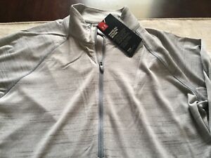 WOMENS Under Armour GRAY 1/4 ZIP TOP M MEDIUM FITTED  NWT 