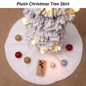 Soft Thick Plush Tree Skirt Round Fluffy for Holiday Winter Decor (122cm) AU - Bild 1 von 8